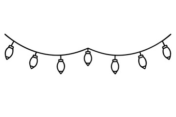 line art Light String vector silhouette illustration isolated on white background