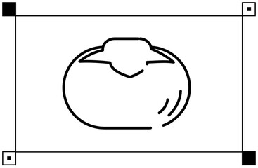 Simple line icon of persimmon fruit illustration