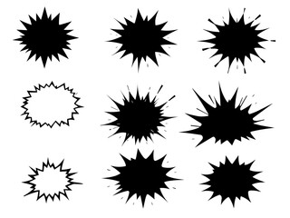 Set of ink splashes