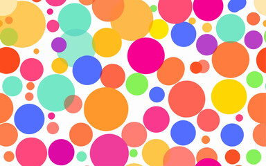 Seamless pattern with colo dots, Seamless polka pattern