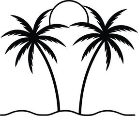 Obraz premium silhouette of palm trees