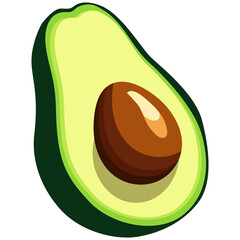 Sliced ripe avocado.