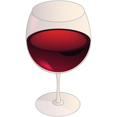 A glass of red wine. 
