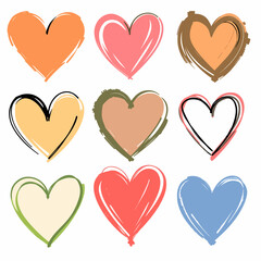 Set of vector hearts