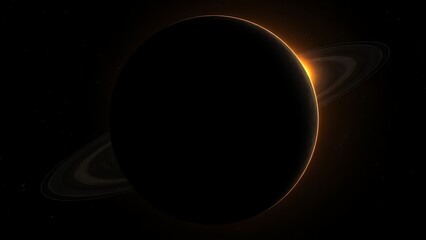 A fading solar system model with the sun dimming to black in deep space.