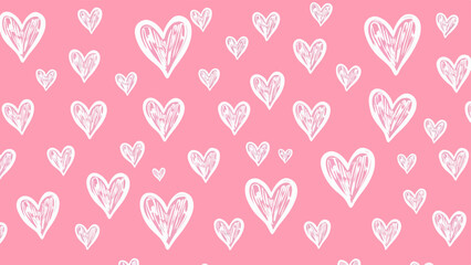 seamless pattern with pink hearts