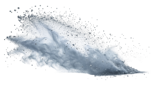PNG of bronze and copper metallic powder burst, high detail with visible tiny shimmering particles, frozen in dynamic explosion, isolated on a clean white background.