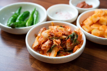 Spicy Korean Kimchi, delicious traditional food in Korea.