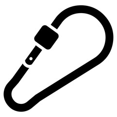 Carabiner glyph icon
