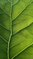 Obraz premium Close-up of Green Leaf Veins and Texture on White Background 