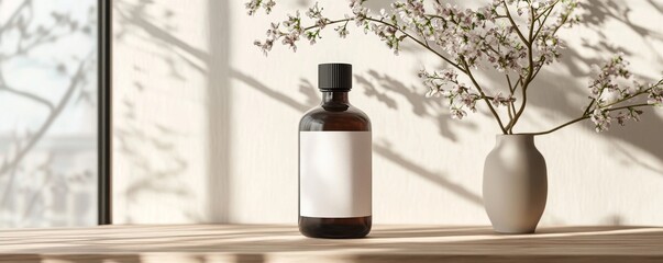 Background image for a label design, offering a clean, simple canvas to display branding or text in a visually appealing way, Generative AI