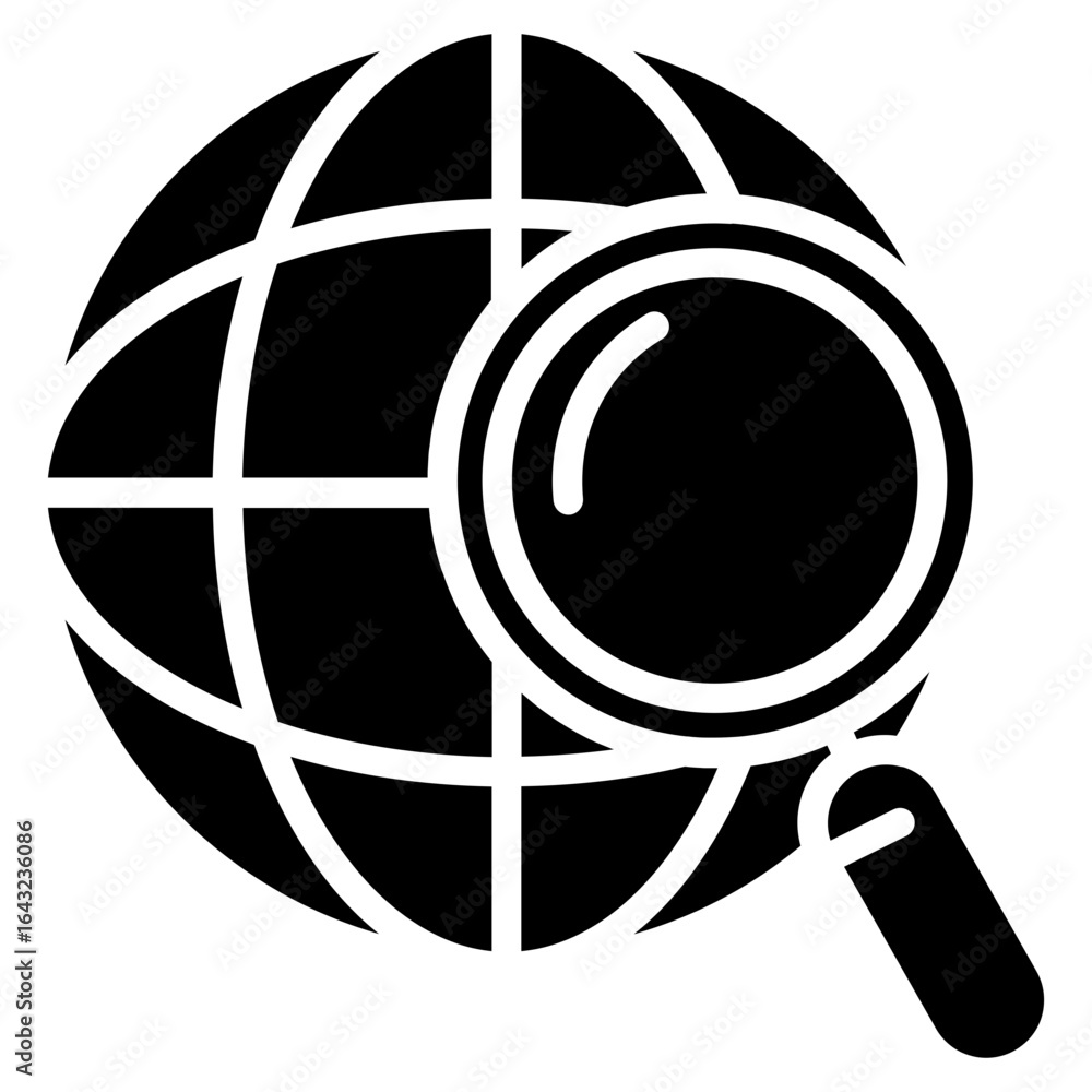 Poster global search icon vector image. can be used for coding and development.
