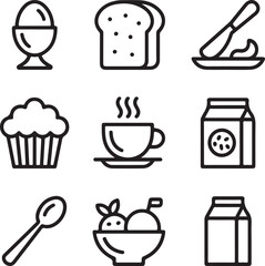 Minimalist black and white line art collection isolated on white background