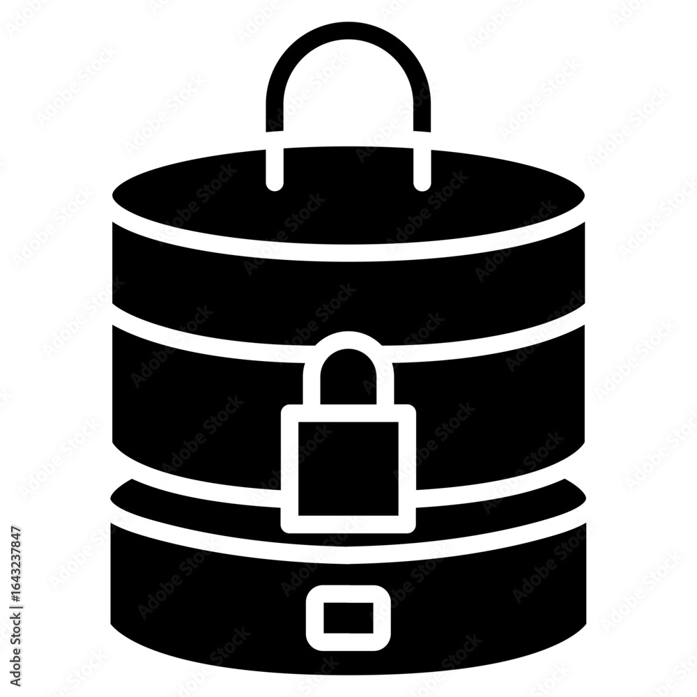 Poster database lock icon vector image. can be used for web hosting.