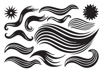 Brush strokes vector. Paint, ink brush, brush strokes, brushes, lines, frames, buttons, grungy rough grunge thick paint line texture. Brush line set.