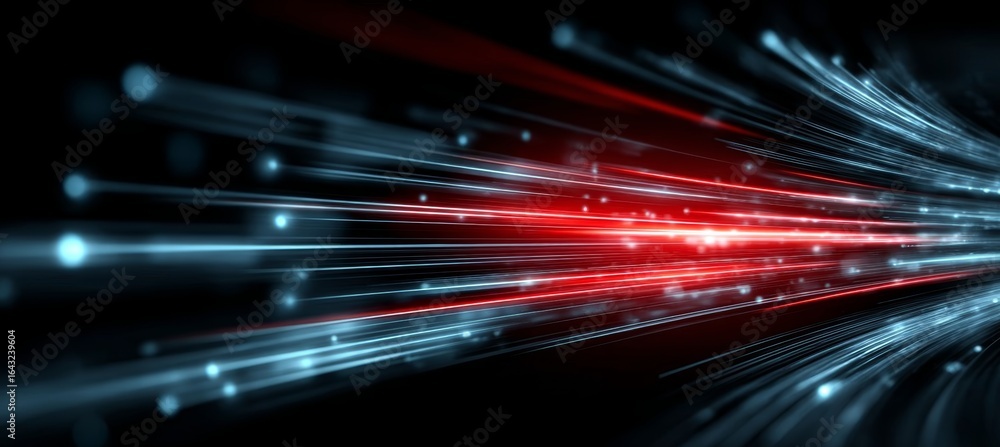 Aufkleber futuristic cyberspace data flow with intense motion blurred glow and advanced performance streaks