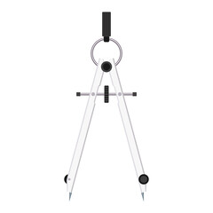 Spring divider, distance measuring tool. Vector illustration isolated on white background