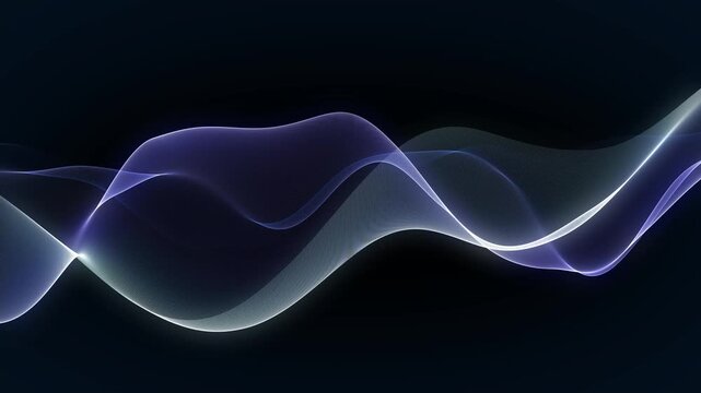 Abstract digital dynamic particle wawes. Screensaver video animation. Light abstract background particle waves. 4k video. Seamless looping animation