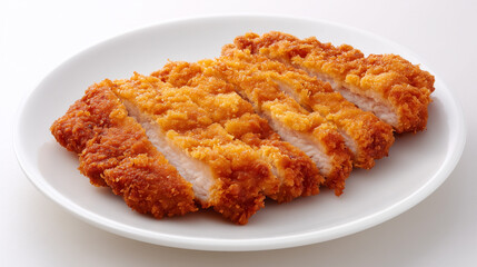 美しくカットされたサクサクの衣が魅力的な揚げたての豚カツ