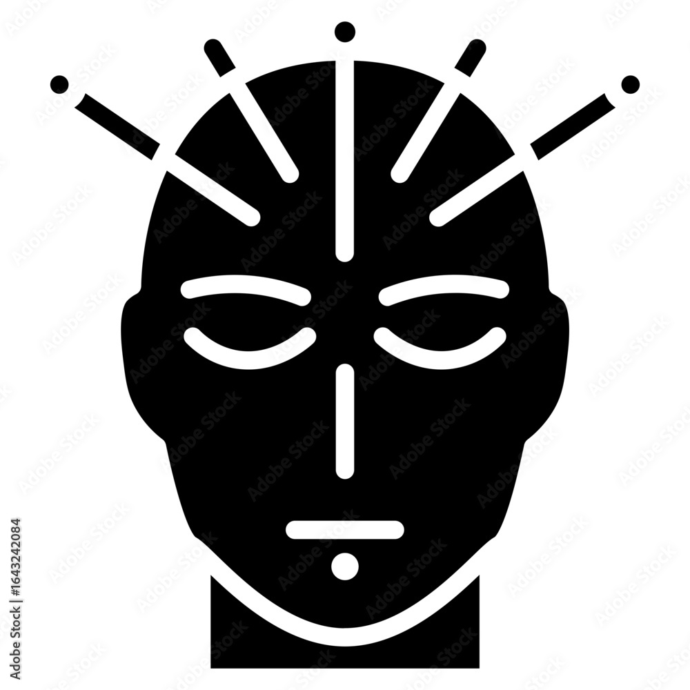 Poster face acupuncture icon vector image. can be used for spa.