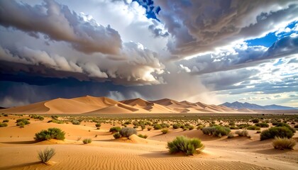Dramatic desert storm clouds