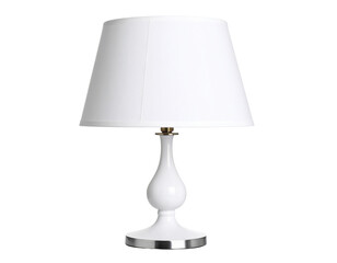 Obraz premium Angled Side View of Modern Table Lamp with Bright LED Glow, isolated on transparent background