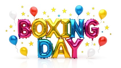 Fototapeta premium Colorful Balloon Letters Celebrating Boxing Day Festivities