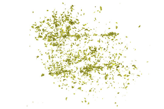 Dried parsley flying chopped herb pieces for garnish and seasoning