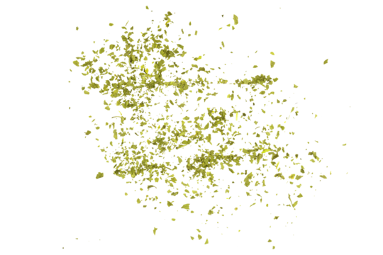 Dried parsley flying chopped herb pieces for garnish and seasoning