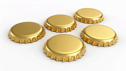 golden beer bottle caps