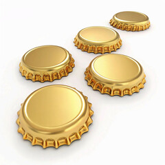 golden beer bottle caps