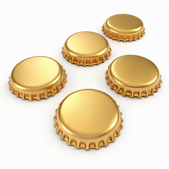 golden beer bottle caps