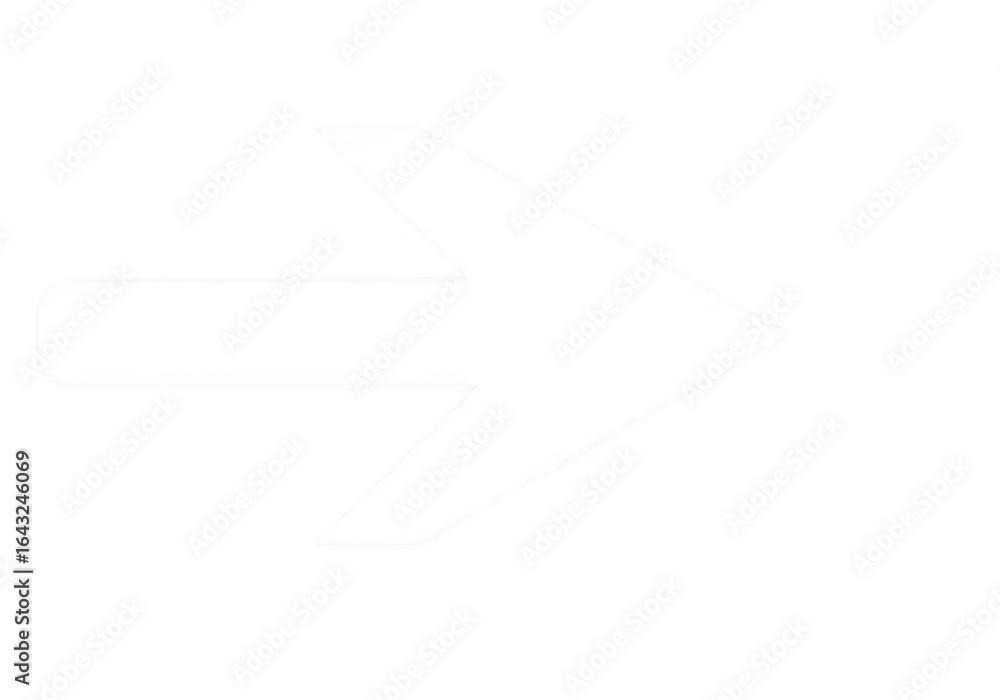 Poster a white arrow pointing to the right, isolated on a transparent background