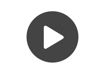 A simple play button icon, isolated on a transparent background, representing media playback and video start