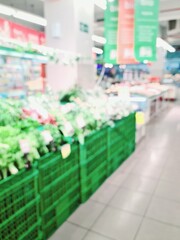 Defocused vegetable section in a modern market