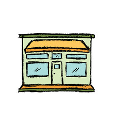 illustration sketch of a store for products and scenery