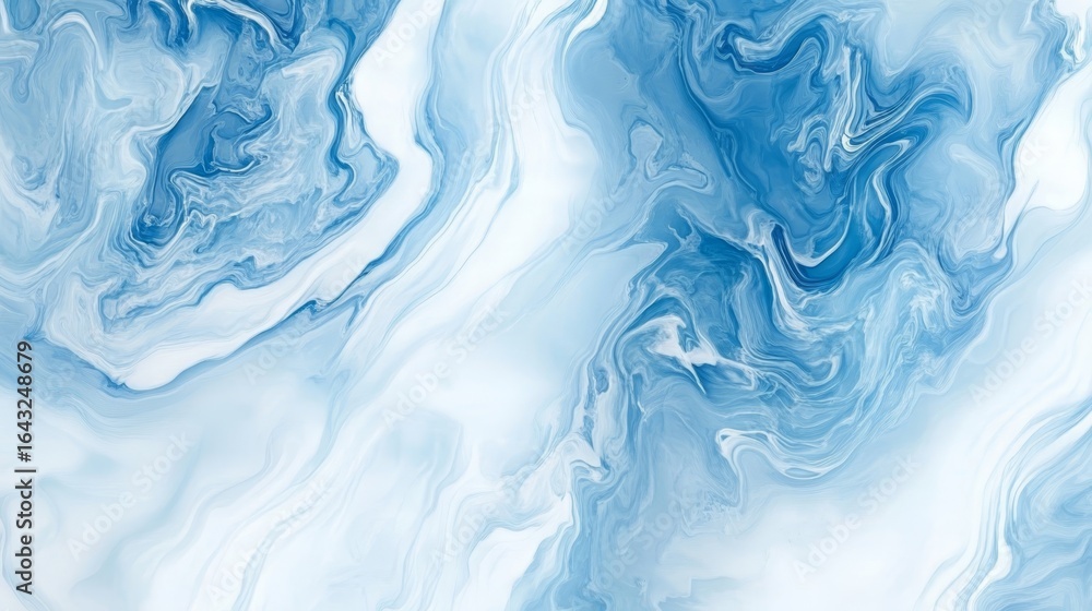 Poster abstract art design featuring blue swirls and fluid textures for elegant and dynamic visual appeal