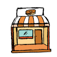 illustration sketch of a store for products and scenery