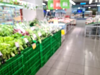 Defocused vegetable section in a modern market