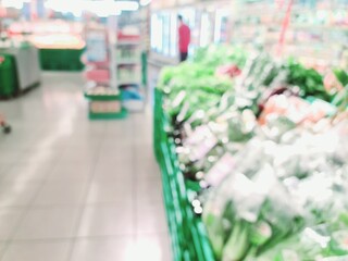 Defocused vegetable section in a modern market