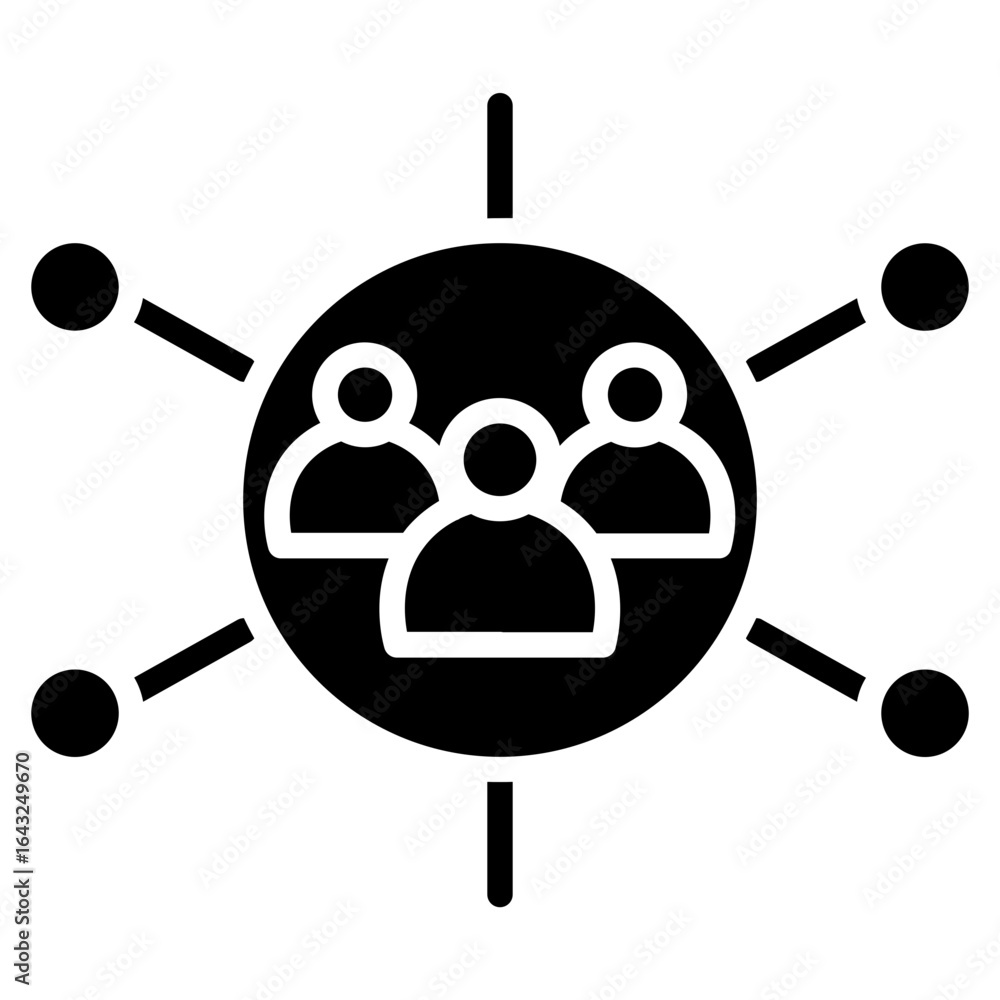 Poster team connection icon vector image. can be used for project management.