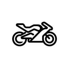 Obraz premium Minimalist Line Motorcycle Icon, Vehicle Symbol for Traffic/Riding/UI Interface/Icon Set