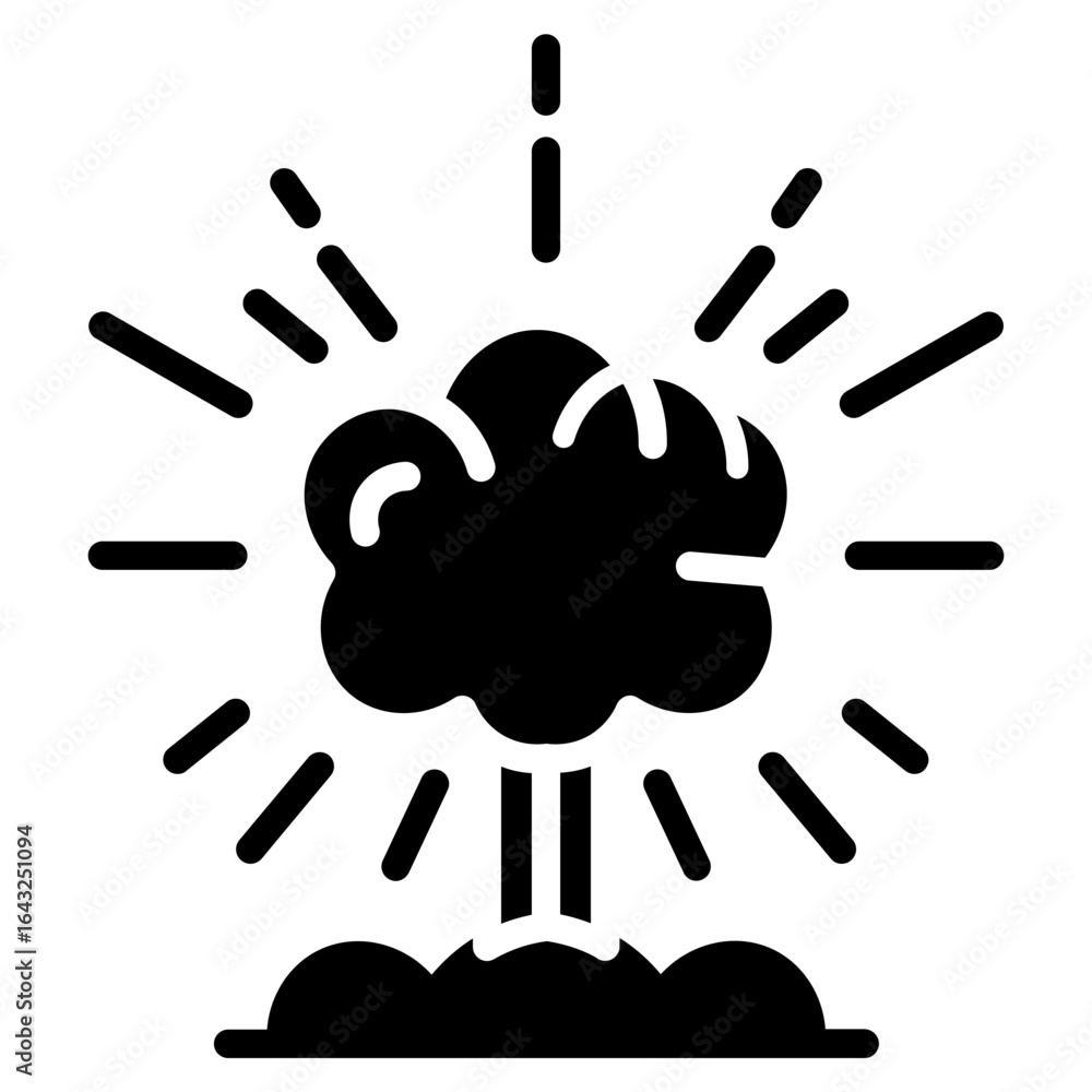 Poster explosion icon vector image. can be used for science fiction.