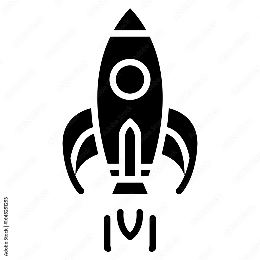 Poster spaceship icon vector image. can be used for science fiction.