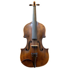 Fototapeta premium Antique wooden cello with strings isolated on a transparent background string instrument