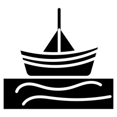 Boat Sink icon vector image. Can be used for Natural Disaster.