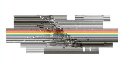 Vibrant Digital Glitch Art Effect Featuring Colorful Distorted Graphics and Abstract Patterns