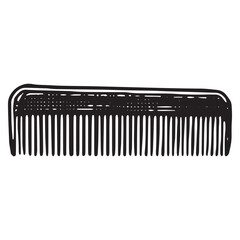Vintage Barber Comb Illustration &ndash; Hand-Drawn Fine-Tooth Grooming Tool for Hair Styling