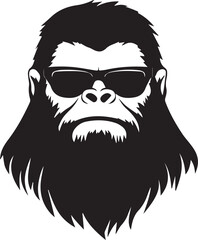 Cool Bearded Gorilla with Shades