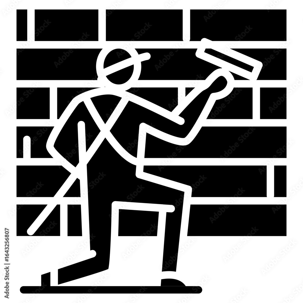 Poster cleaning walls icon vector image. can be used for cleaning and dusting.